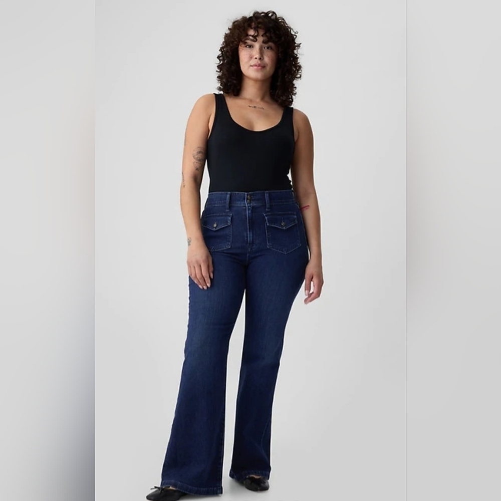 GAP Women's Flare Jeans - **Tall** 14 Dark Blue